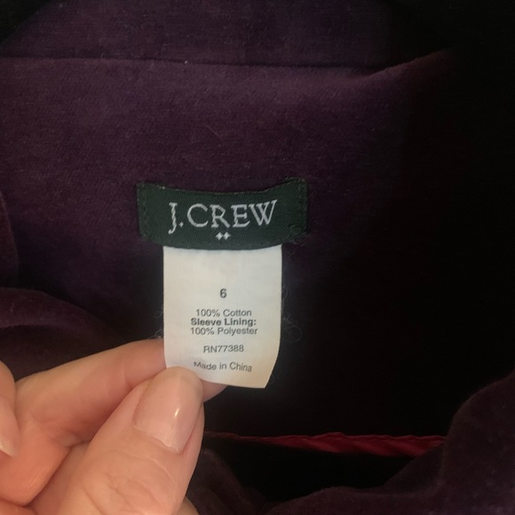 J. Crew Bella velvet blazer in eggplant - size 6 - Picture 3 of 4